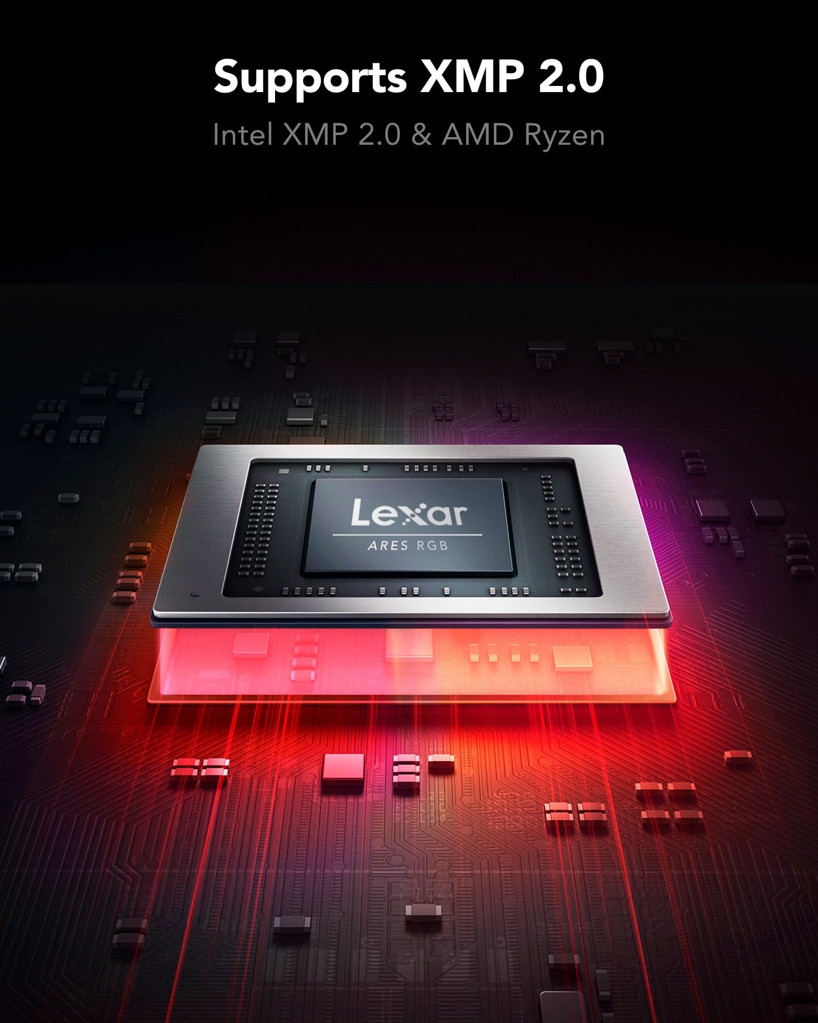 lexar-ares-rgb-ddr4-16-go-kit-2x8-go-4000-mhz-cl18-m-moire-pc-noir image 5