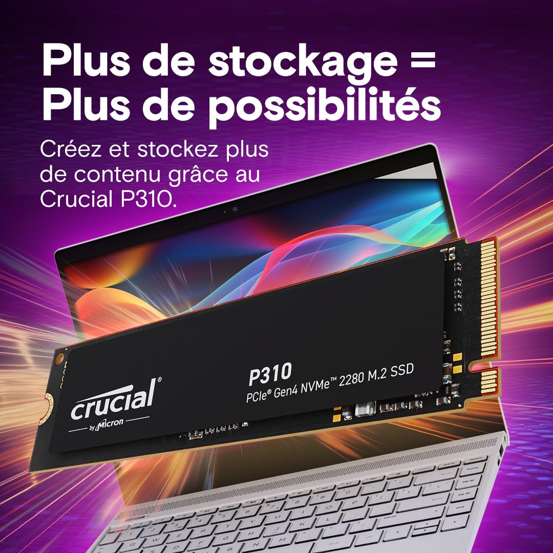 crucial-p310-ssd-interne-500go-pcie-gen4-nvme-m-2-2280-6600-mo-s image 6