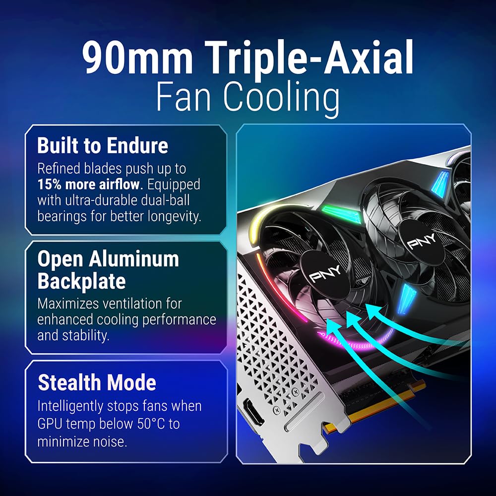 pny-xlr8-gaming-verto-epic-x-rgb-geforce-rtx-5070ti-16go-argb-oc-triple-fan-cart image 4