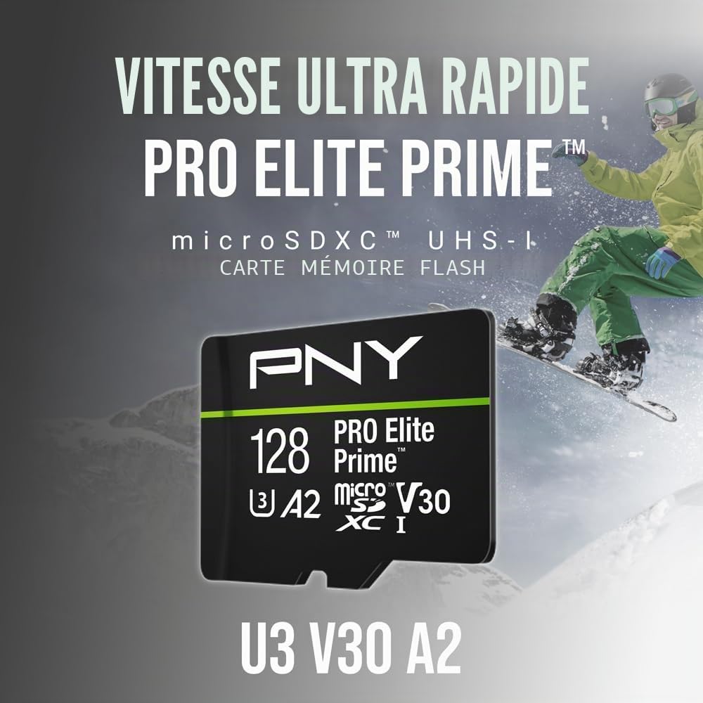 pny-pro-elite-prime-microsdxc-u3-v30-a2-2x128-go-adaptateur-sd image 4