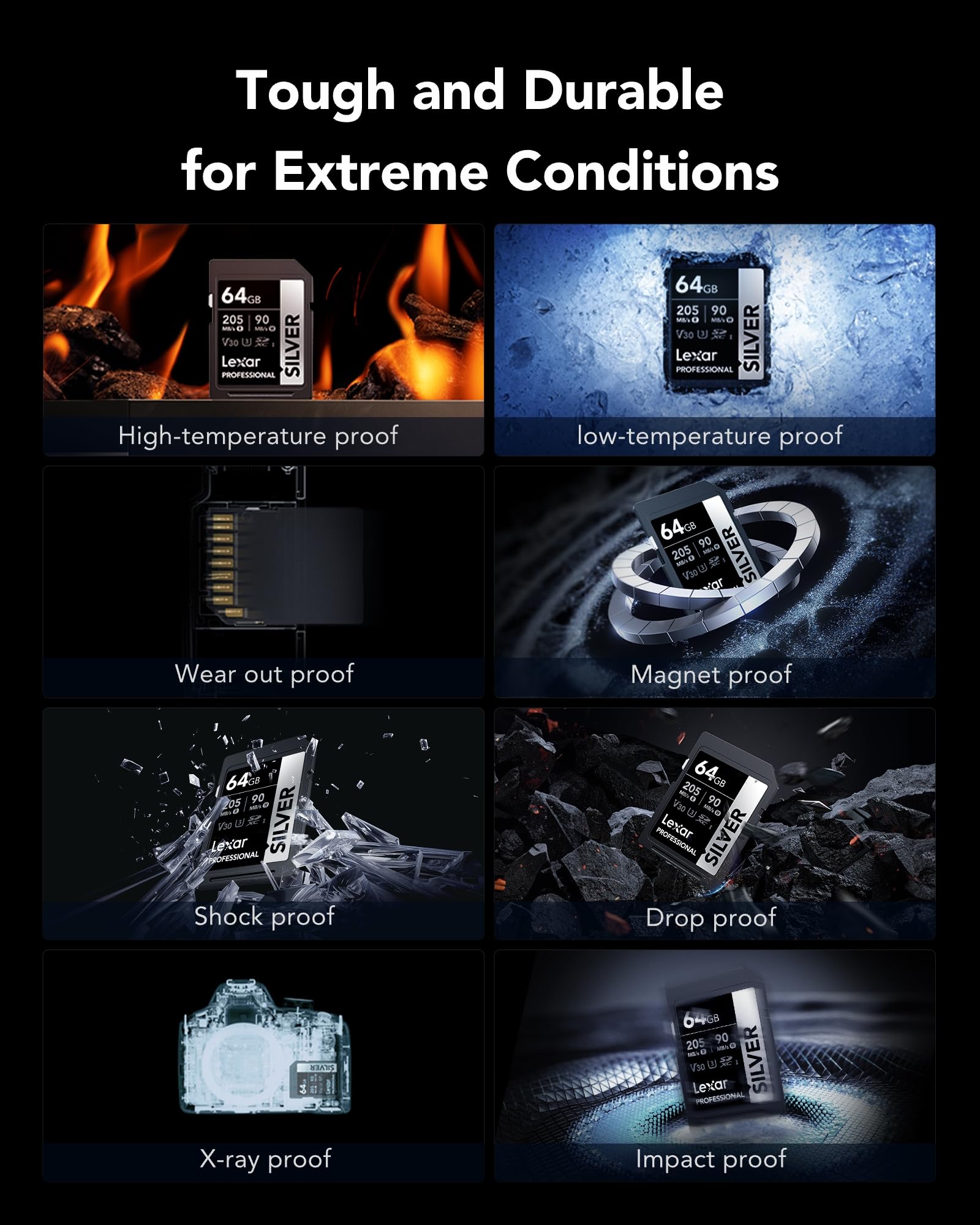 lexar-silver-carte-sdxc-64-go-uhs-i-v30-4k-uhd-205-mo-s image 6