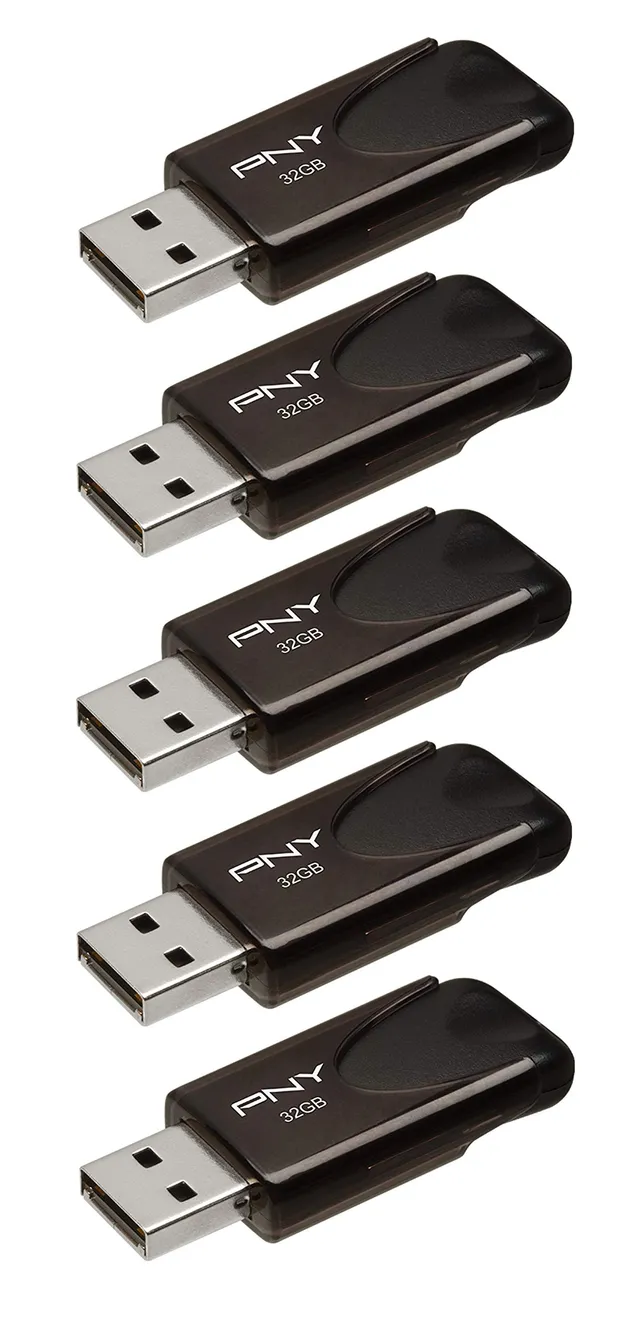pny-attach-4-pack-de-5-cl-s-usb-2-0-32-go-noir image 1