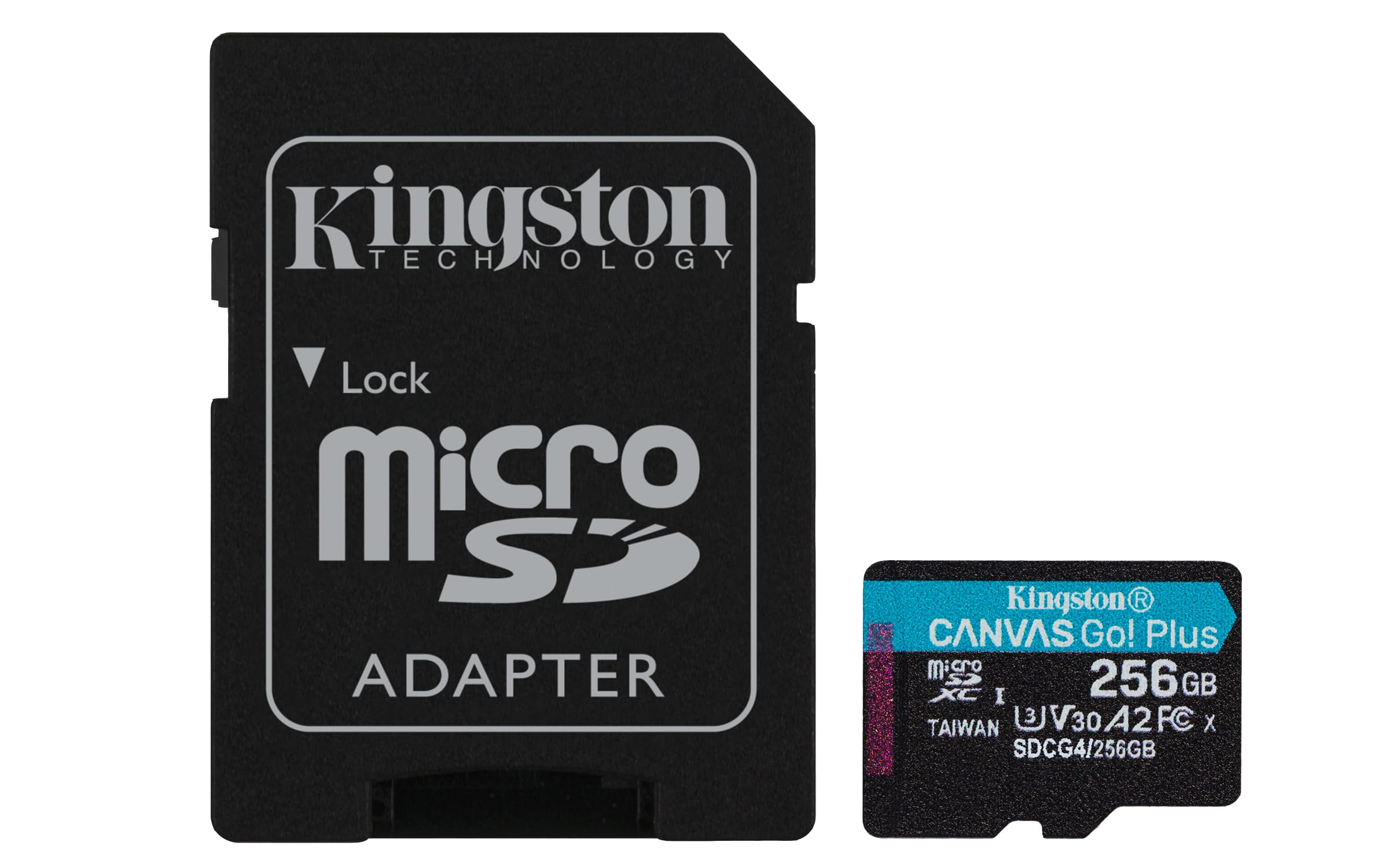 kingston-canvas-go-plus-microsdxc-256-go-gen4-200-mo-s-a2-u3-v30-adaptateur-sd image 1