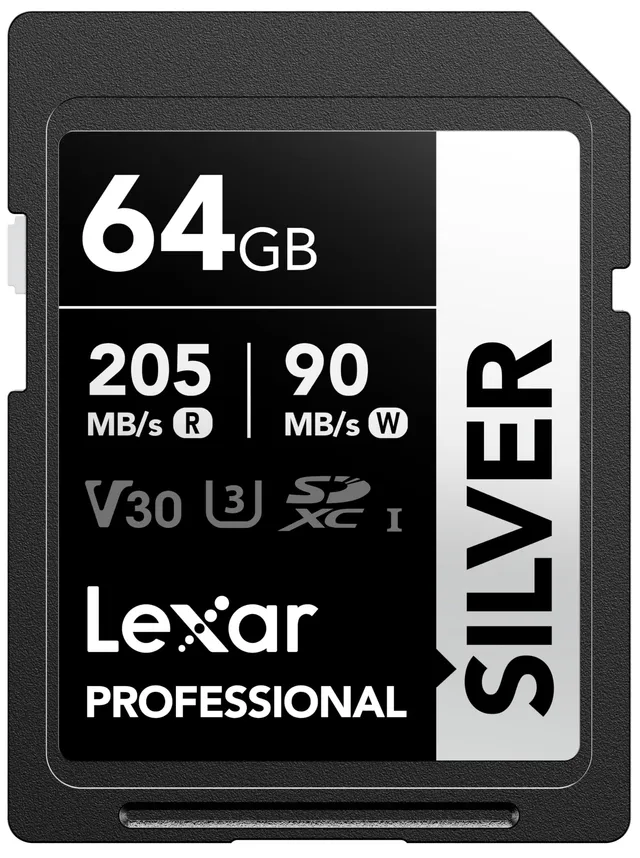 lexar-silver-carte-sdxc-64-go-uhs-i-v30-4k-uhd-205-mo-s image 1