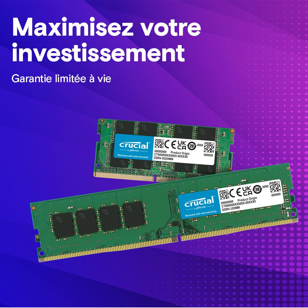 crucial-64go-kit-2x32go-ddr4-3200mhz-cl22-udimm-m-moire-bureau image 6
