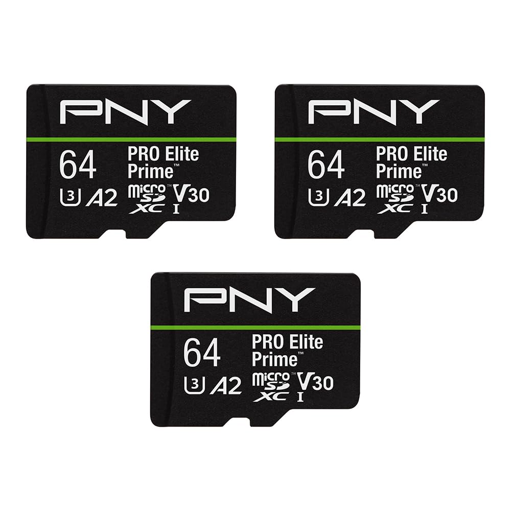 pny-pro-elite-prime-microsdxc-64-go-u3-v30-a2-200-mo-s-adaptateur-sd image 1