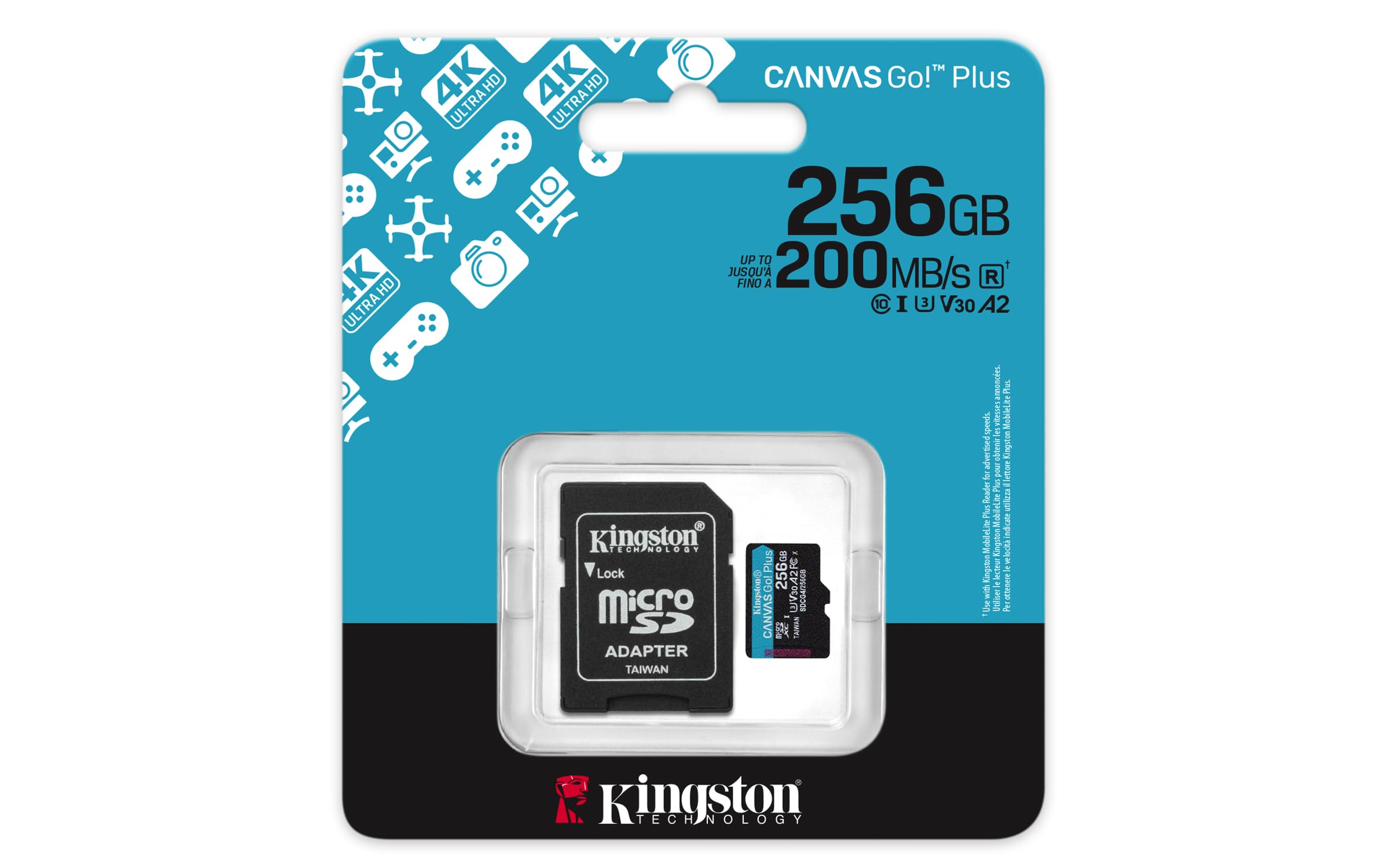kingston-canvas-go-plus-microsdxc-256-go-gen4-200-mo-s-a2-u3-v30-adaptateur-sd image 3