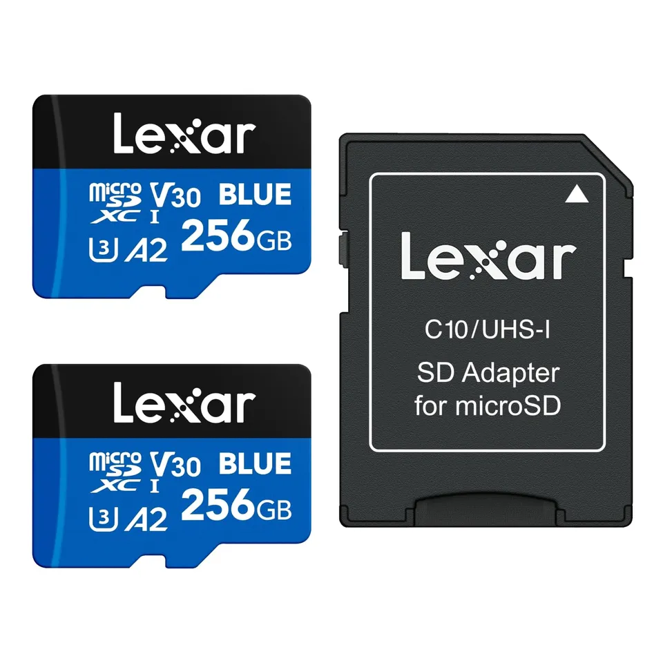 lexar-blue-carte-micro-sd-256-go-2-pack-jusqu-160-mo-s-uhs-i-microsdxc-a2 image 1