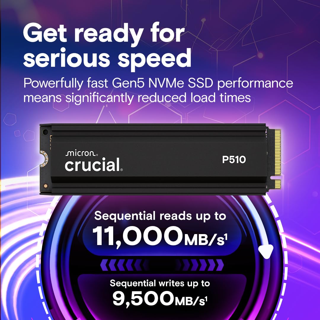 crucial-p510-2-to-ssd-nvme-pcie-5-0-avec-dissipateur-10000-mo-s image 2