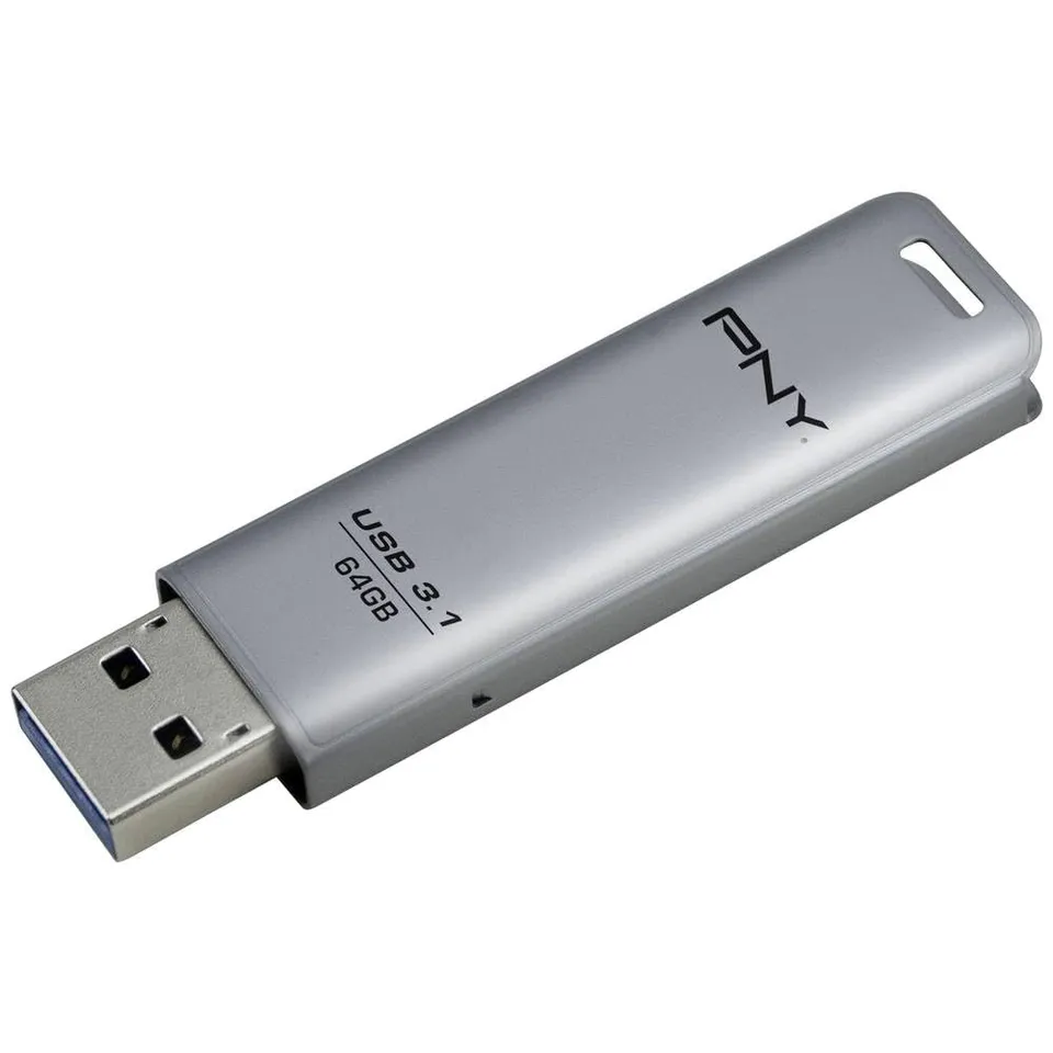 pny-elite-steel-64go-usb-3-1-80mo-s-cl-usb-m-tal-r-tractable image 1