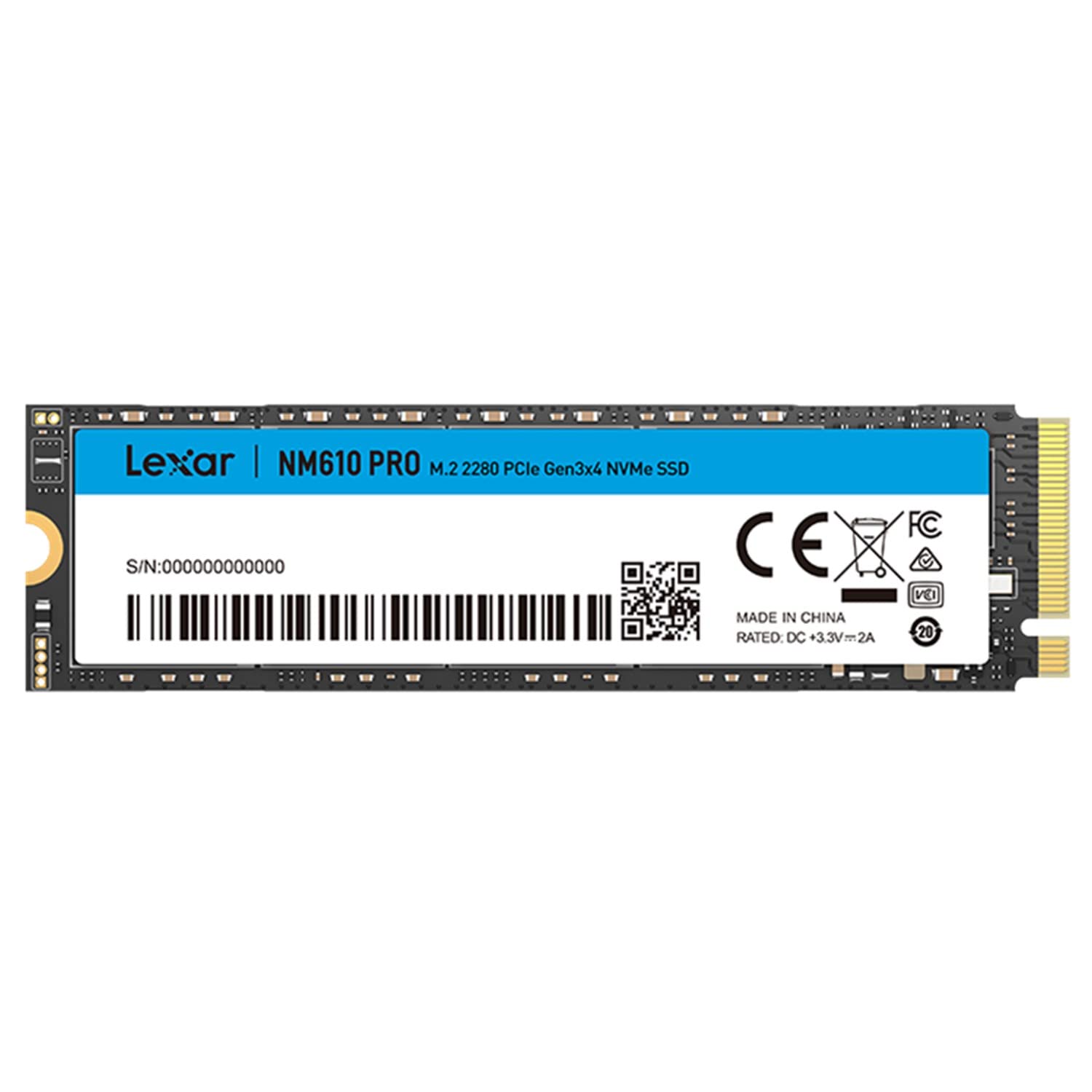 lexar-nm610pro-500-go-ssd-interne-m-2-2280-pcie-gen3x4-nvme image 1