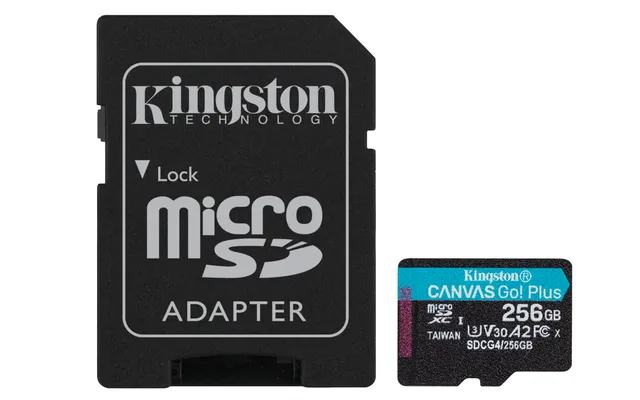 kingston-canvas-go-plus-microsdxc-256-go-gen4-200-mo-s-a2-u3-v30-adaptateur-sd image 1