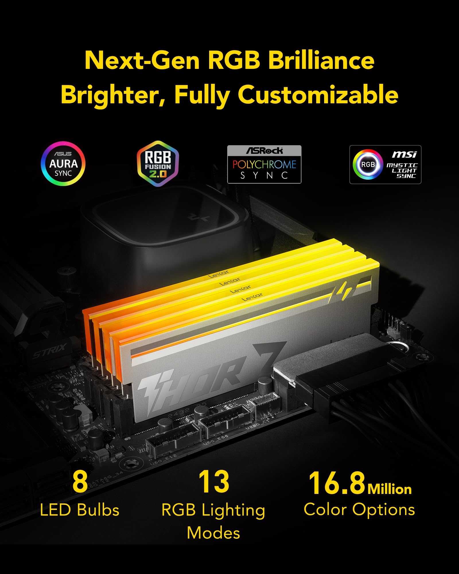 lexar-thor-z-rgb-ddr5-32go-2x16go-6000mhz-cl36-udimm-argent image 4