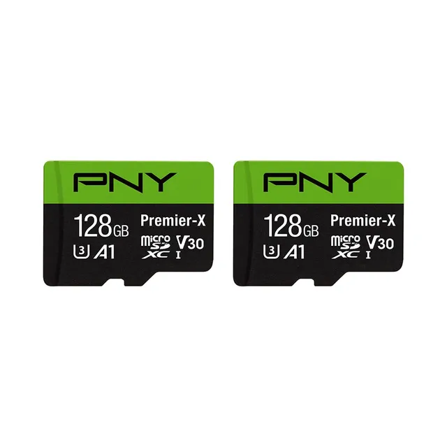 pny-premier-x-128go-microsdxc-u3-v30-a1-100mo-s-lot-de-2-avec-adaptateur-sd image 1
