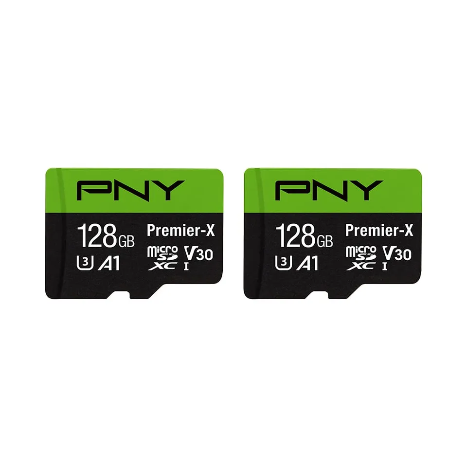 pny-premier-x-128go-microsdxc-u3-v30-a1-100mo-s-lot-de-2-avec-adaptateur-sd image 1
