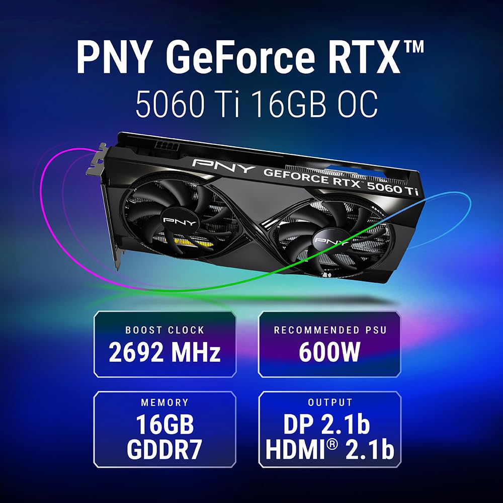 pny-geforce-rtx-5060-ti-16go-overclocked-dual-fan-dlss-4-gddr7 image 2