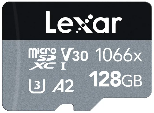lexar-professional-1066x-silver-microsdxc-128-go-uhs-i-160-mo-s-a2-u3-v30-adapta image 1