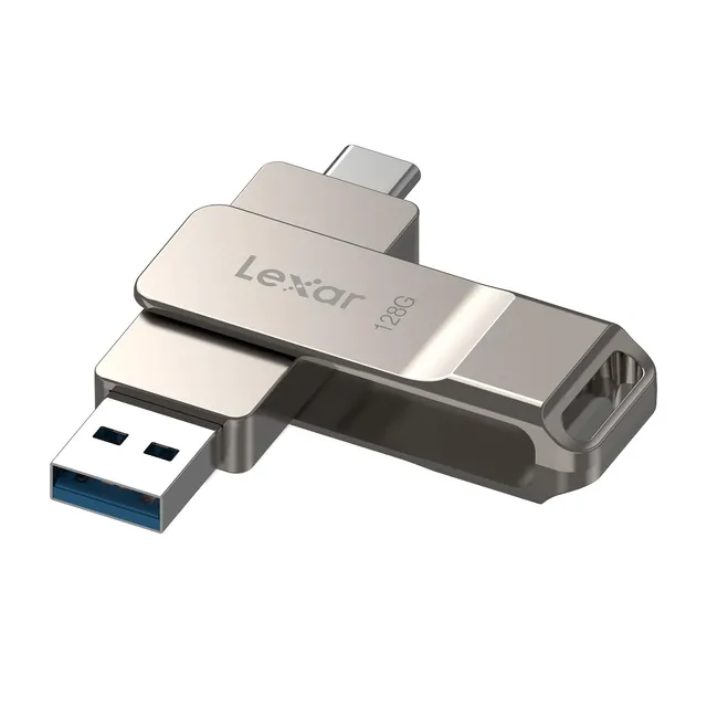 lexar-jumpdrive-d40e-128-go-double-usb-c-usb-a-3-2-argent image 1