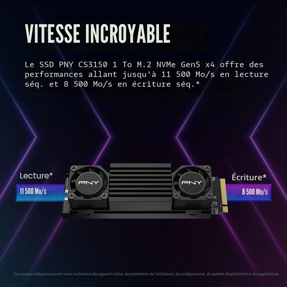 pny-cs3150-ssd-interne-1-to-m-2-nvme-pcie-gen5-avec-dissipateur-double-ventilate image 3