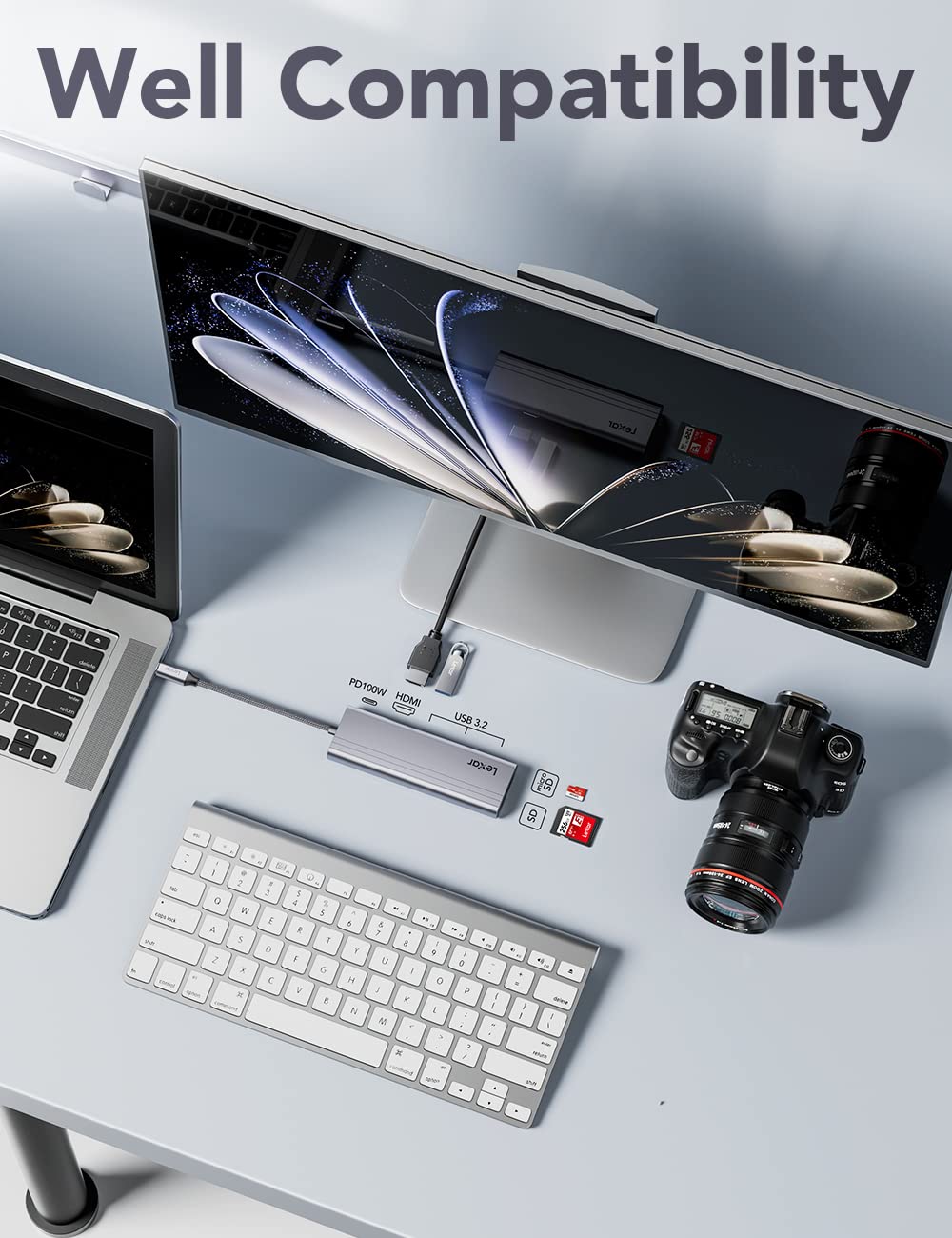 lexar-h31-station-d-accueil-usb-c-7-en-1-hdmi-4k-60hz-avec-3x-usb-3-2-100w-pd-sd image 7