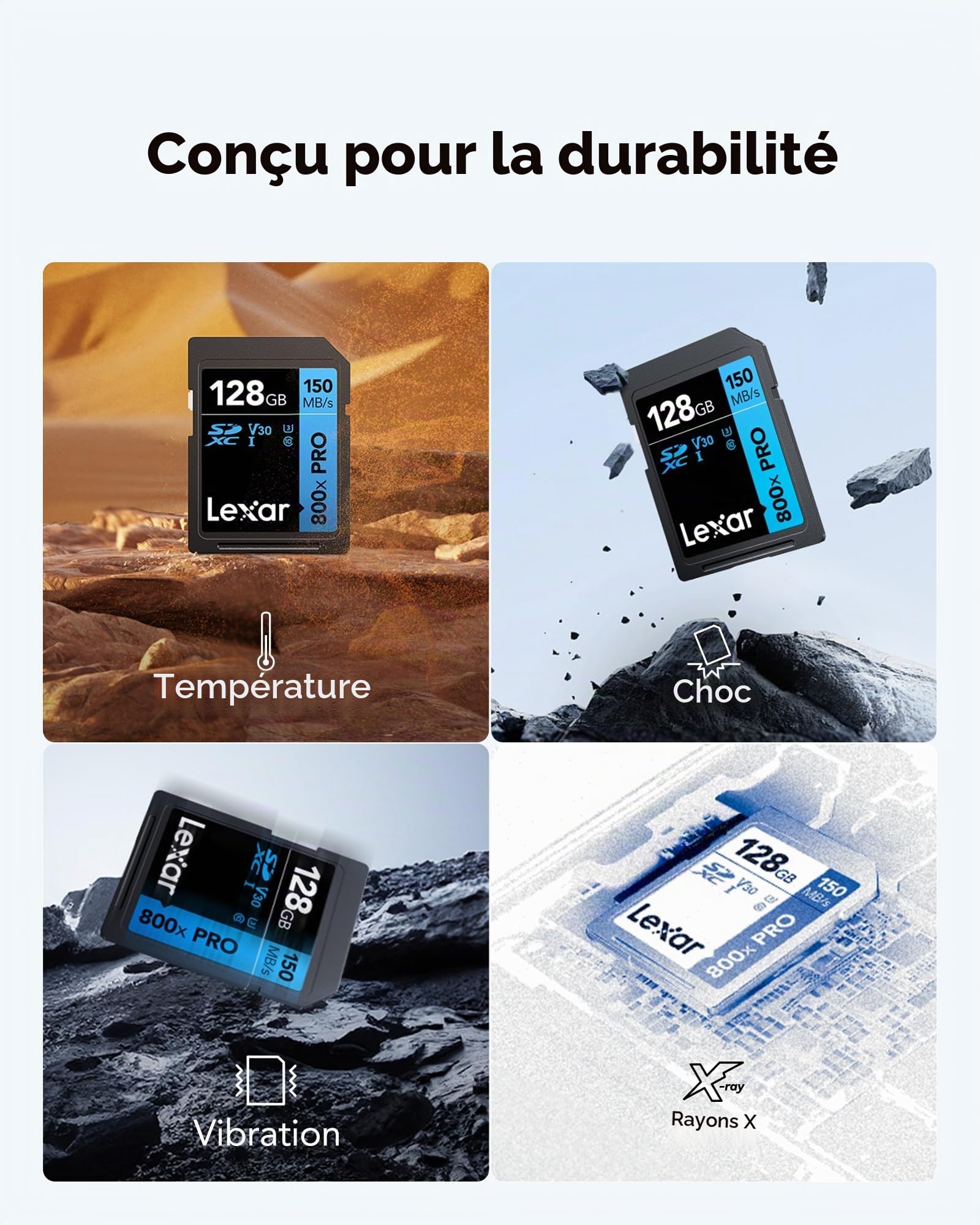 lexar-800x-pro-blue-128go-carte-sdxc-uhs-i-v30-u3-150mo-s image 6