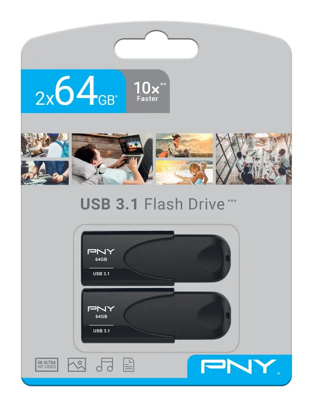 pny-attach-4-pack-de-2-cl-s-usb-3-1-64-go-80-mo-s image 1