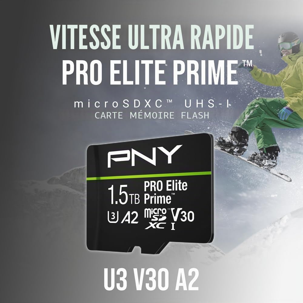 pny-pro-elite-prime-c10-u3-v30-a2-carte-microsdxc-1-5-to-adaptateur-sd image 4