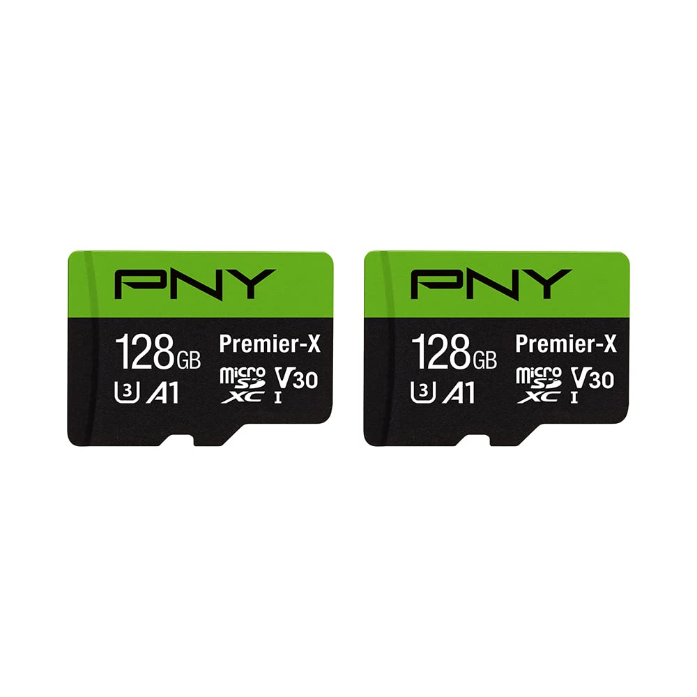pny-premier-x-128go-microsdxc-u3-v30-a1-100mo-s-lot-de-2-avec-adaptateur-sd image 1