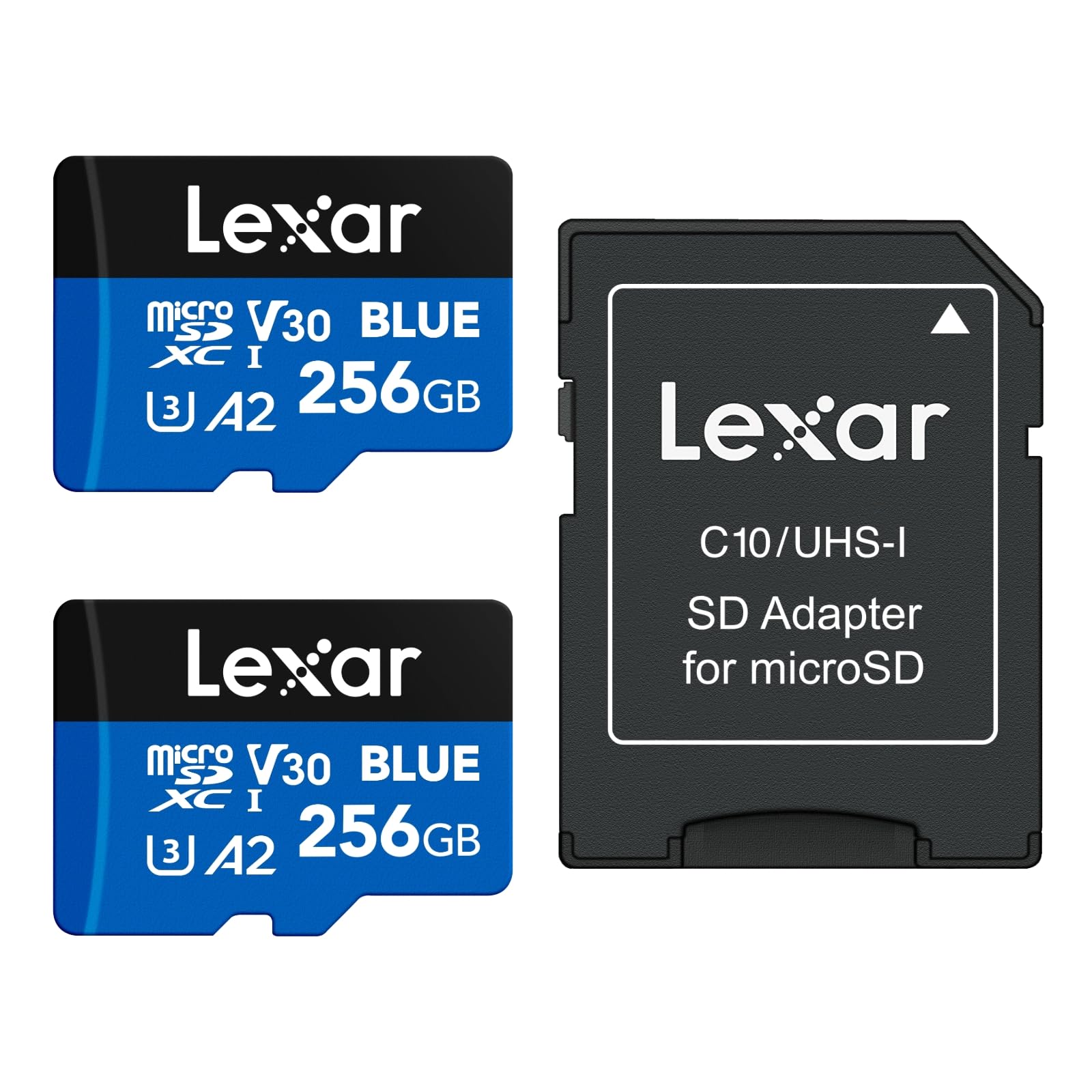 lexar-blue-carte-micro-sd-256-go-2-pack-jusqu-160-mo-s-uhs-i-microsdxc-a2 image 1
