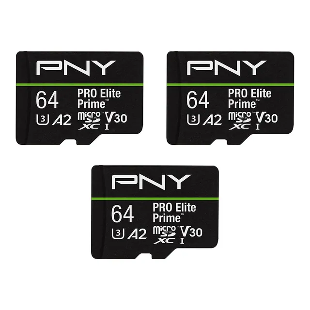 pny-pro-elite-prime-microsdxc-64-go-u3-v30-a2-200-mo-s-adaptateur-sd image 1