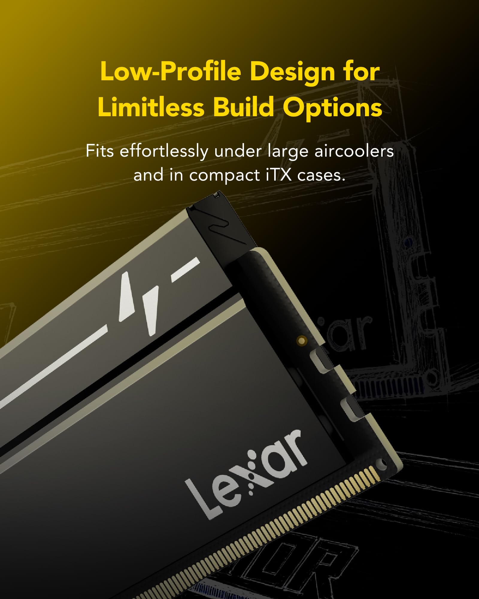lexar-thor-oc-ddr5-ram-32-go-kit-2x16-go-6000-mhz-cl38-udimm-noir image 3