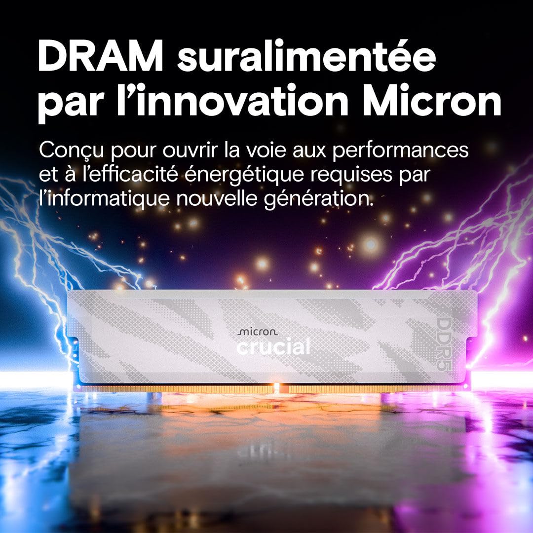 crucial-pro-ram-ddr5-32go-kit-2x16go-6400mhz-cl32-blanc-cp2k16g64c32u5w image 6