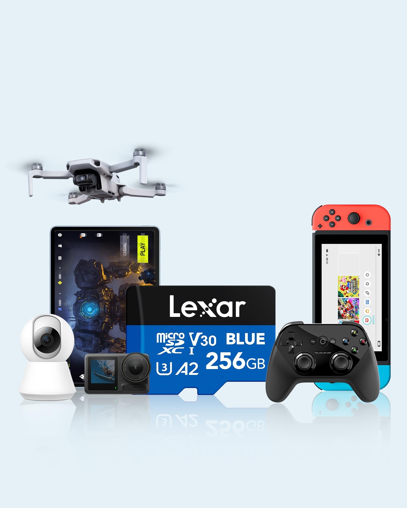 lexar-blue-carte-micro-sd-256-go-2-pack-jusqu-160-mo-s-uhs-i-microsdxc-a2 image 5
