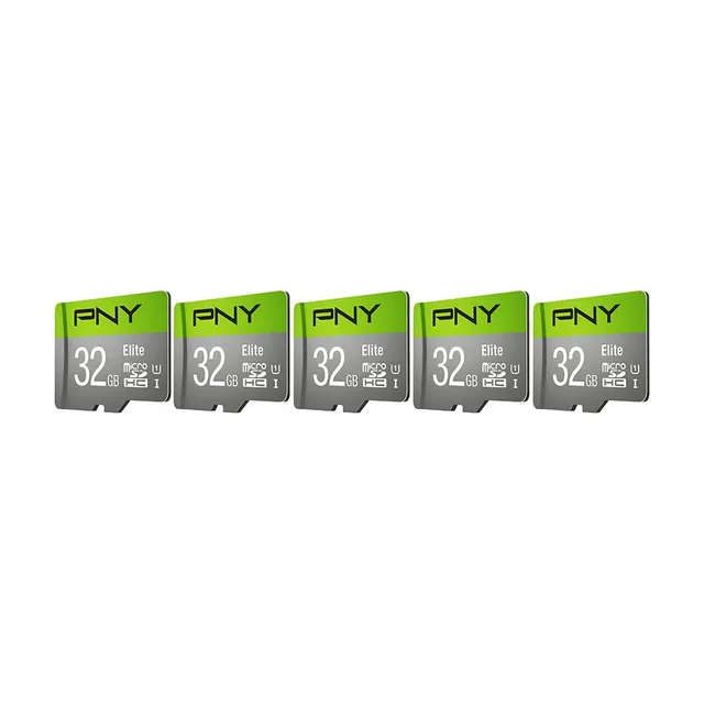 pny-elite-lot-de-5-cartes-microsdhc-32-go-classe-10-u1-v10-100-mo-s image 1