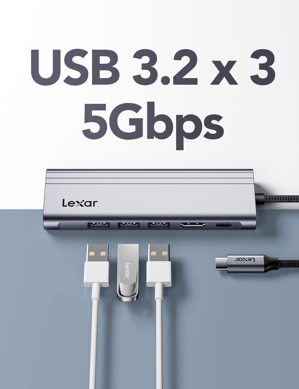 lexar-h31-station-d-accueil-usb-c-7-en-1-hdmi-4k-60hz-avec-3x-usb-3-2-100w-pd-sd image 4