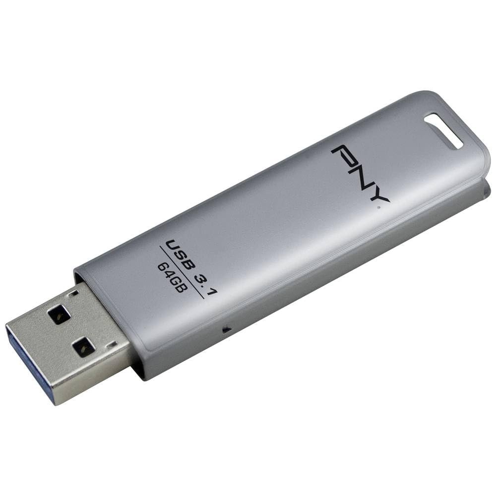 pny-elite-steel-64go-usb-3-1-80mo-s-cl-usb-m-tal-r-tractable image 1