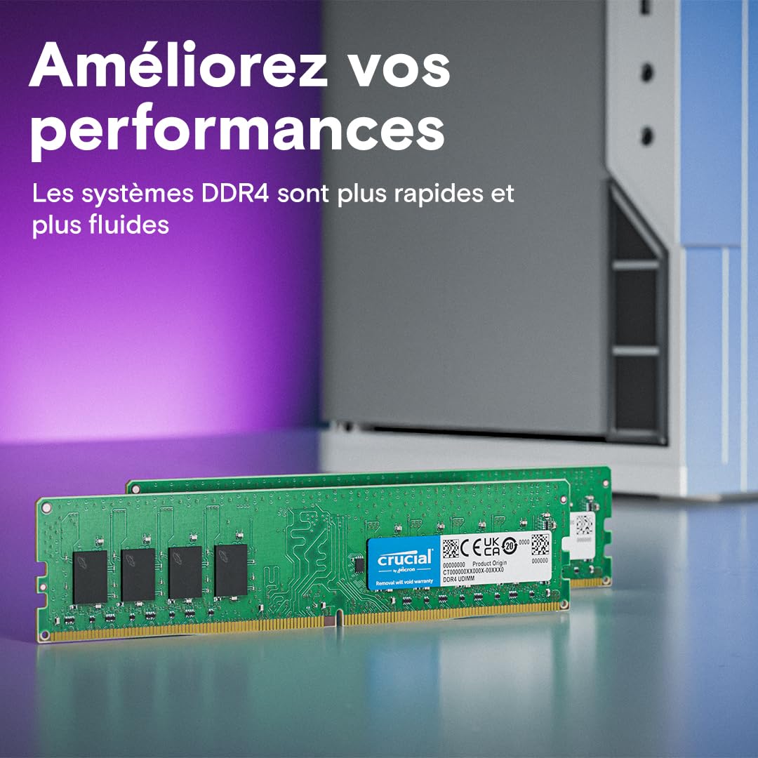 crucial-64go-kit-2x32go-ddr4-3200mhz-cl22-udimm-m-moire-bureau image 3