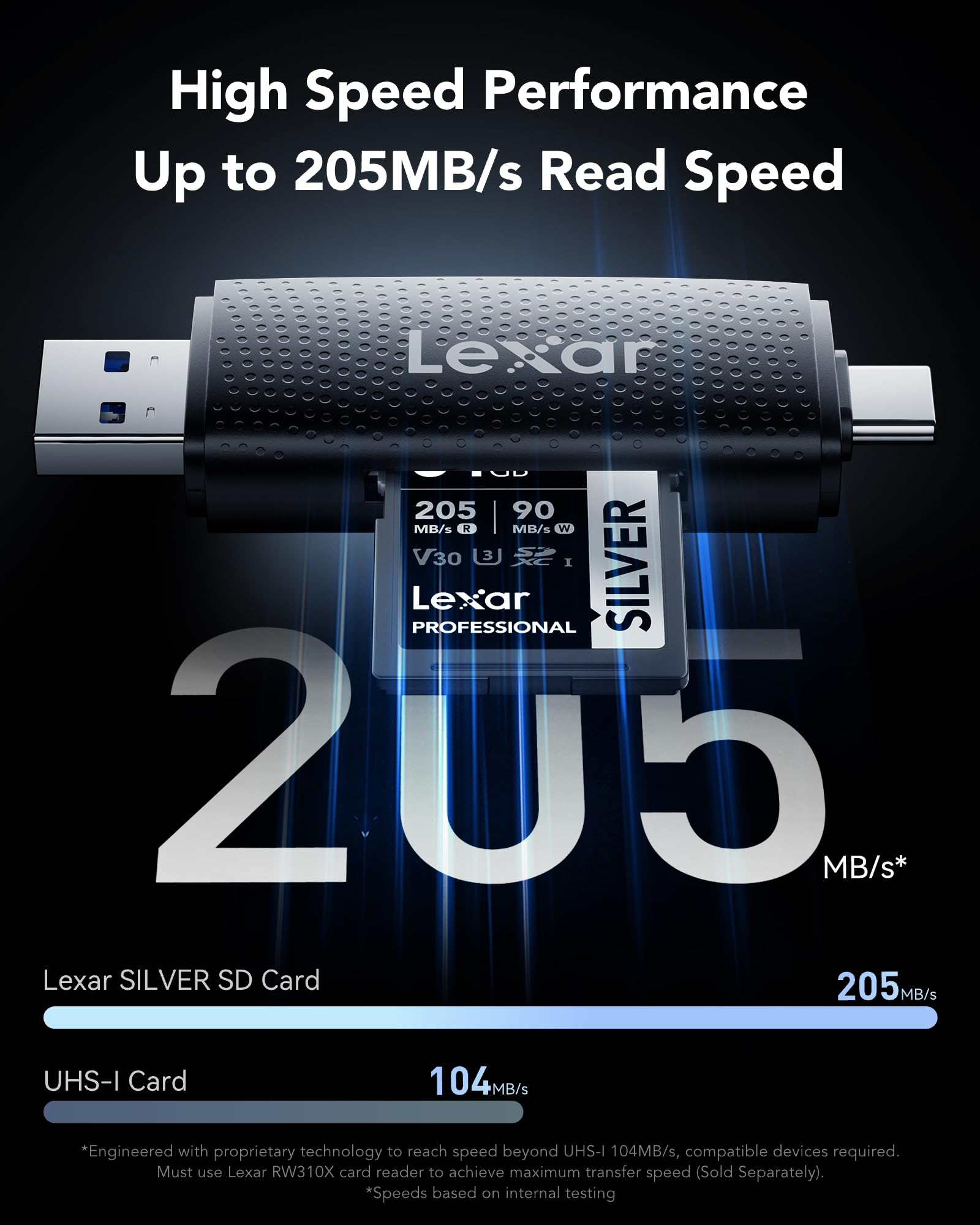 lexar-silver-carte-sdxc-64-go-uhs-i-v30-4k-uhd-205-mo-s image 2